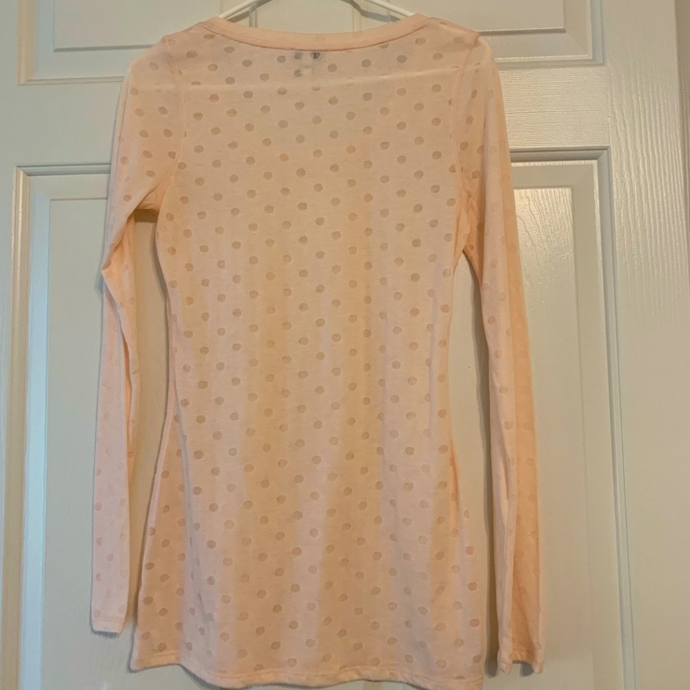 Express Long Sleeve Polka Dot Burnout Tee Size M - Picture 2 of 4